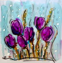 Load image into Gallery viewer, Magical Tulips - glass paint art