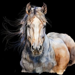 "Azure Majesty" - watercolour and line drawing
