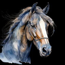 Load image into Gallery viewer, Serenity in Blue - watercolour and line drawing
