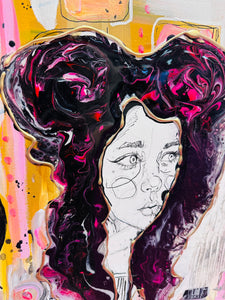Loneliness in Crazy World - MIXED MEDIA TECHNIQUE