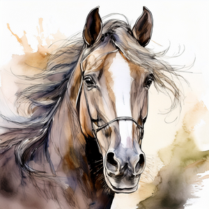 "Silent Thunder" - watercolour and line drawing