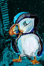 Load image into Gallery viewer, Crazy Puffin   - Print of original Alcohol Ink Painting
