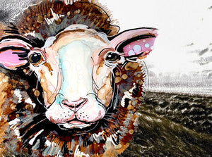 Irish Sheep - Print of original Alcohol Ink Painting