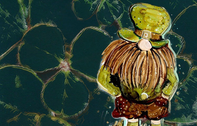 Irish theme   - Print of original Alcohol Ink Painting
