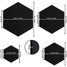 Load image into Gallery viewer, Black Hexagon Canvas Set (4 Pack) - 4 Assorted Sizes - art materials
