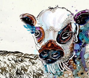 Artistic Cow   - Print of original Alcohol Ink Painting