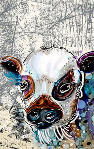 Artistic Cow   - Print of original Alcohol Ink Painting
