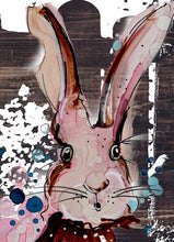 Load image into Gallery viewer, Follow the rabbit   - Print of original Alcohol Ink Painting
