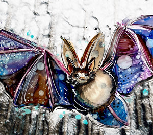 Colourful bat   - Print of original Alcohol Ink Painting