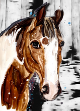 Load image into Gallery viewer, Lovely horse   - Print of original Alcohol Ink Painting
