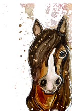 Load image into Gallery viewer, Elegant horse   - Print of original Alcohol Ink Painting
