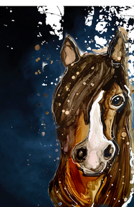 Elegant horse   - Print of original Alcohol Ink Painting