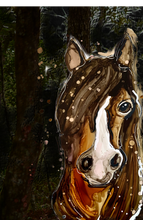 Load image into Gallery viewer, Elegant horse   - Print of original Alcohol Ink Painting
