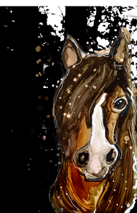 Elegant horse   - Print of original Alcohol Ink Painting