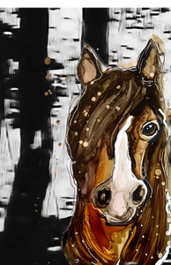 Elegant horse   - Print of original Alcohol Ink Painting