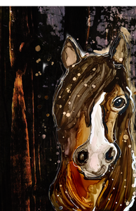 Elegant horse   - Print of original Alcohol Ink Painting