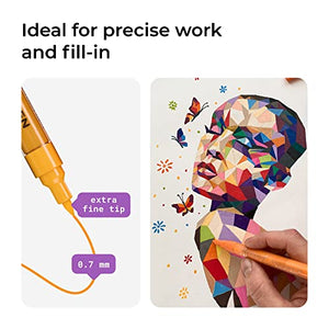 Acrylic Paint Pens - 42 Acrylic Paint Markers - Extra Fine Tip Paint Pens (0.7mm) - art materials