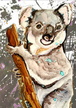 Load image into Gallery viewer, Happy koala  - Print of original Alcohol Ink Painting
