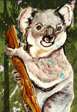 Load image into Gallery viewer, Happy koala  - Print of original Alcohol Ink Painting
