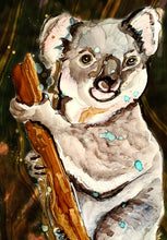 Load image into Gallery viewer, Happy koala  - Print of original Alcohol Ink Painting
