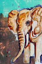 Load image into Gallery viewer, Friendly Elephant   - Print of original Alcohol Ink Painting
