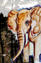 Load image into Gallery viewer, Friendly Elephant   - Print of original Alcohol Ink Painting
