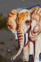 Load image into Gallery viewer, Friendly Elephant   - Print of original Alcohol Ink Painting
