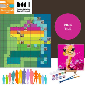 Fingal United - pink canvas tile