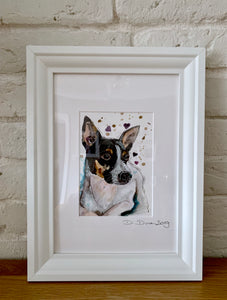 Unique original custom art painting of beloved pets - A5 art size