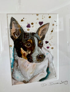 Unique original custom art painting of beloved pets - A5 art size