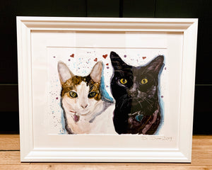 Unique original custom art painting of beloved pets - 40/50 art size