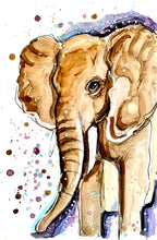 Load image into Gallery viewer, Friendly Elephant   - Print of original Alcohol Ink Painting
