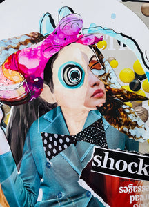 Shocked ahead - mixed media collage