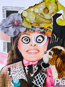 Blooming World - mixed media collage