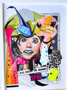Spin your mind - mixed media collage
