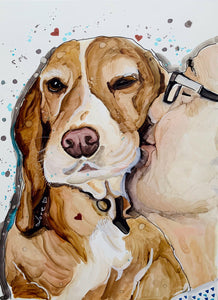 Unique original custom art painting of beloved pets - A4 art size