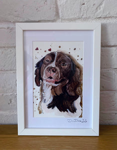 Unique original custom art painting of beloved pets - A5 art size