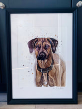 Load image into Gallery viewer, Unique original custom art painting of beloved pets - A1 art size
