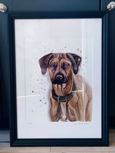 Unique original custom art painting of beloved pets - A1 art size