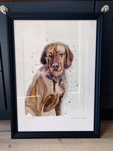 Unique original custom art painting of beloved pets - A1 art size
