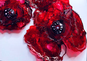 Poppy flowers - composition of four and five