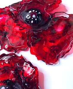 Poppy flowers - composition of four and five