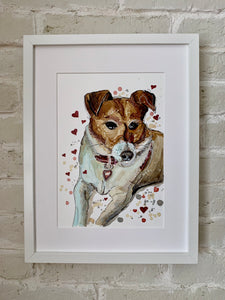 Unique original custom art painting of beloved pets - A4 art size