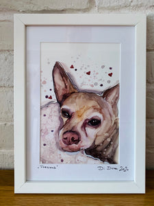 Unique original custom art painting of beloved pets - A5 art size