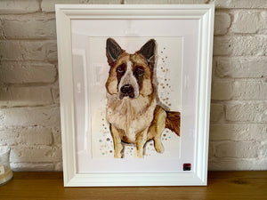 Unique original custom art painting of beloved pets - A3 art size
