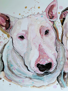 Unique original custom art painting of beloved pets - A1 art size