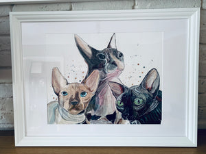 Unique original custom art painting of beloved pets - 40/50 art size