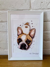 Load image into Gallery viewer, Unique original custom art painting of beloved pets - A5 art size
