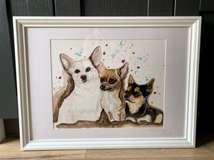 Unique original custom art painting of beloved pets - 40/50 art size