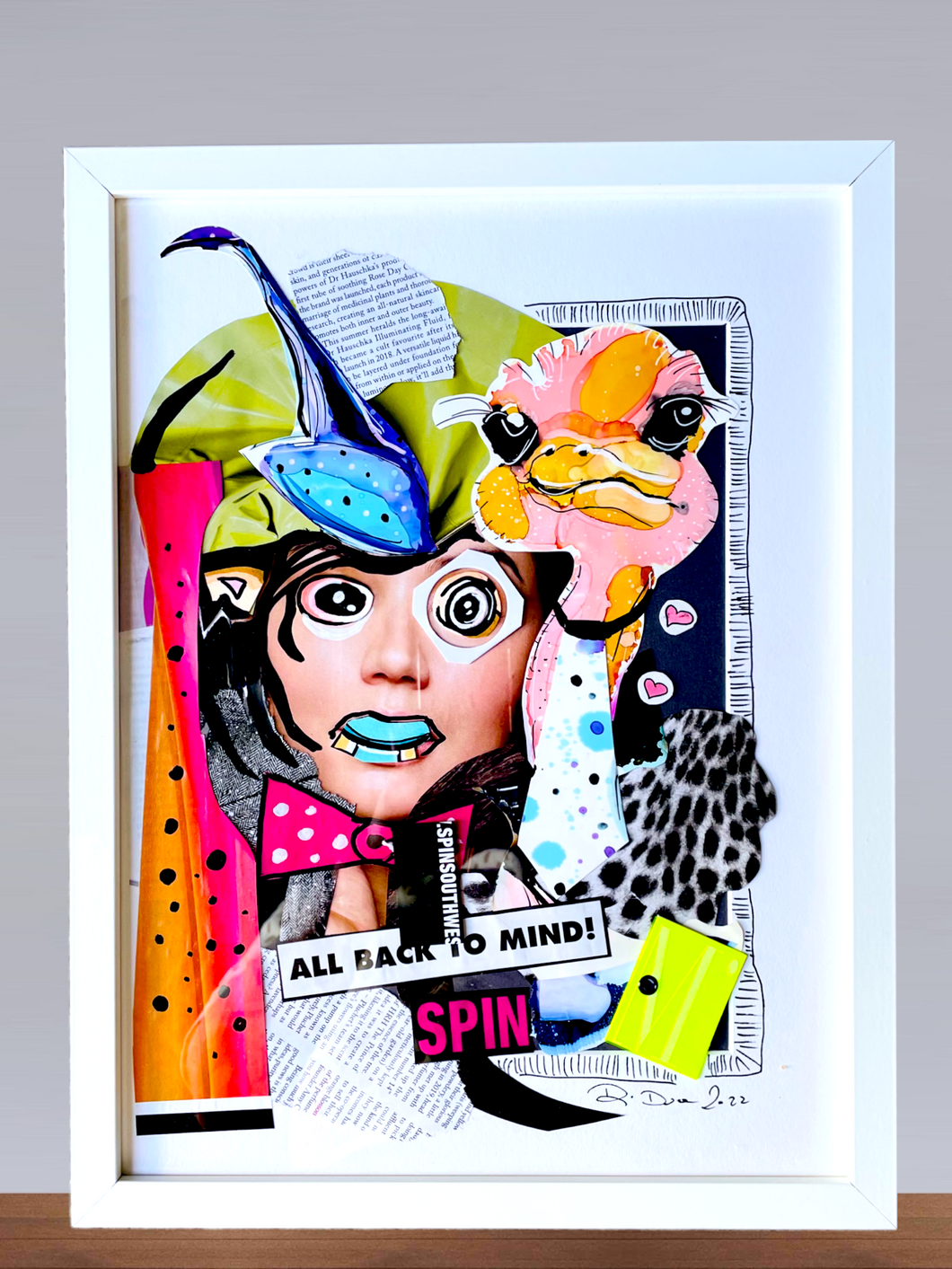 Spin your mind - mixed media collage